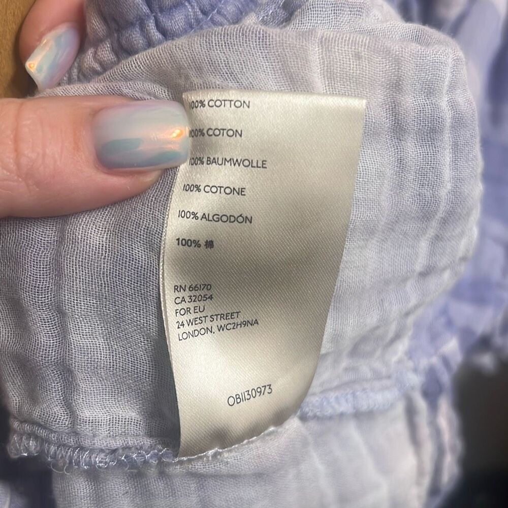 ✨Anthropologie Pilcro Casual Blouse Bette Plaid Babydoll Sz L Blouse Lavender ✨ - Picture 9 of 9